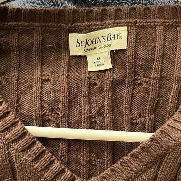 St. John's Bay Chocolate V-Neck Sweater - Picture 3 of 4